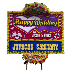 Bunga Papan Elegan dengan desain minimalis ini cocok untuk berbagai acara seperti ucapan selamat atau belasungkawa. Dibuat dengan bunga segar pilihan yang dirangkai secara profesional untuk memberikan kesan yang sopan dan berkesan. Ranga kuat, kokoh, dan elegan. Bisa custom untuk penulisan nama, ucapan, dan warna sesuai keinginan Anda.