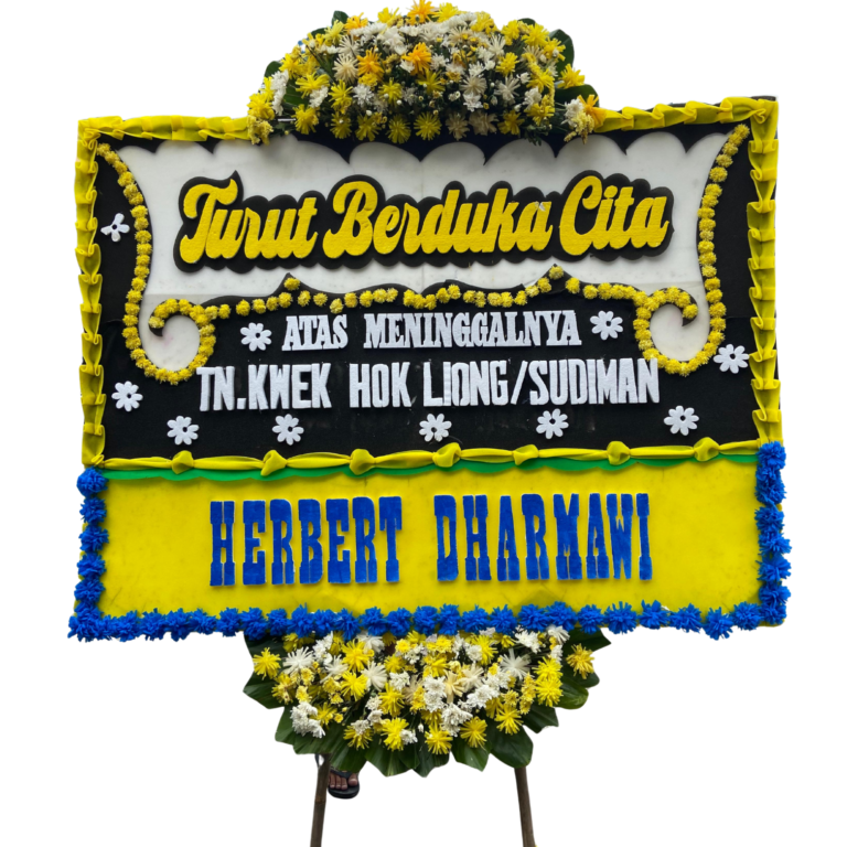 Bunga Papan Elegan dengan desain minimalis ini cocok untuk berbagai acara seperti ucapan selamat atau belasungkawa. Dibuat dengan bunga segar pilihan yang dirangkai secara profesional untuk memberikan kesan yang sopan dan berkesan. Ranga kuat, kokoh, dan elegan. Bisa custom untuk penulisan nama, ucapan, dan warna sesuai keinginan Anda.