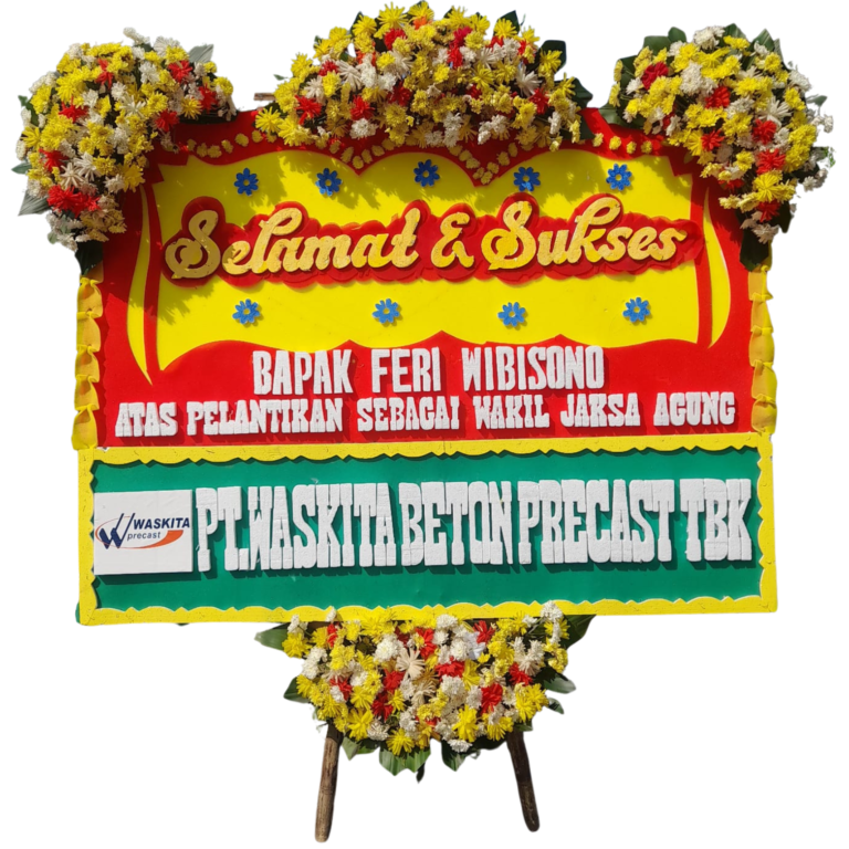 Bunga Papan Elegan dengan desain minimalis ini cocok untuk berbagai acara seperti ucapan selamat atau belasungkawa. Dibuat dengan bunga segar pilihan yang dirangkai secara profesional untuk memberikan kesan yang sopan dan berkesan. Ranga kuat, kokoh, dan elegan. Bisa custom untuk penulisan nama, ucapan, dan warna sesuai keinginan Anda.