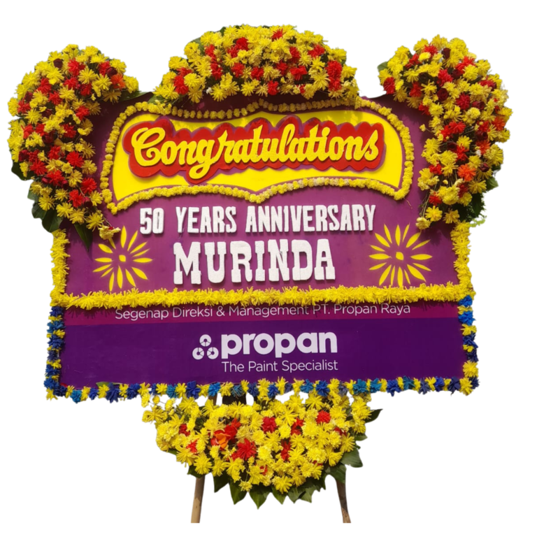 Bunga Papan Elegan dengan desain minimalis ini cocok untuk berbagai acara seperti ucapan selamat atau belasungkawa. Dibuat dengan bunga segar pilihan yang dirangkai secara profesional untuk memberikan kesan yang sopan dan berkesan. Ranga kuat, kokoh, dan elegan. Bisa custom untuk penulisan nama, ucapan, dan warna sesuai keinginan Anda.